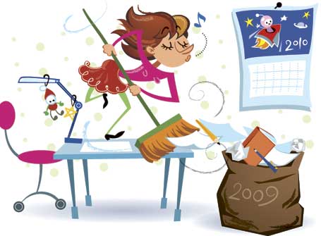 Att rensa och organisera sitt skrivbord är en bra start.